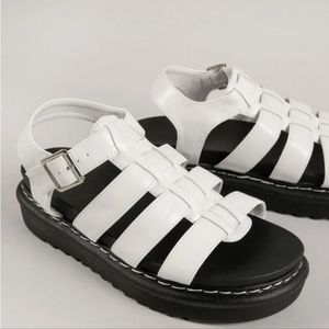 Platform Caged Vegan Leather Ankle Strap Sandals